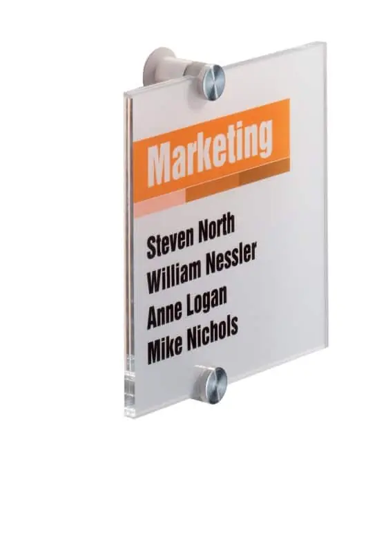 DURABLE Crystal Sign Türschild Acryl 21 x 29,7 cm Crystal Sign Rabatt