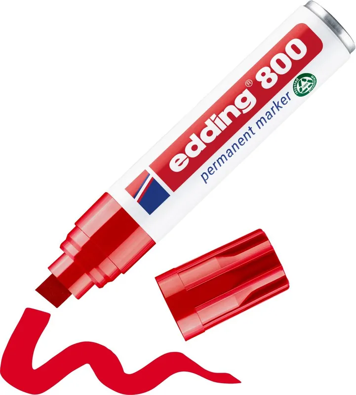 edding 800 800 Permanentmarker 100% Recycelt Extra Breit Keilspitze 4 – 12 mm Rot Nachfüllbar Wasserbeständig Neue Ware
