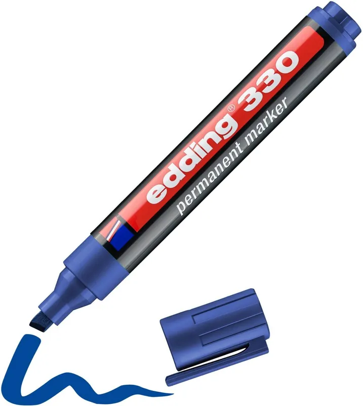Angebot edding 330 330 Permanentmarker Breit Keilspitze 1 – 5 mm Blau Nachfüllbar Wasserbeständig