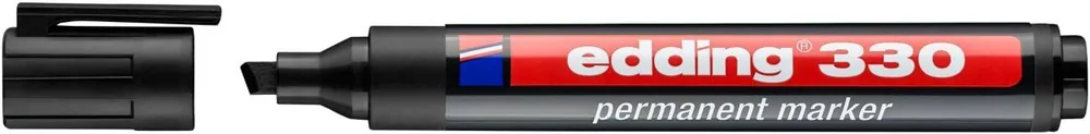 Schnäppchen edding 330 330 Permanentmarker Breit Keilspitze 1 – 5 mm Schwarz Nachfüllbar Wasserbeständig