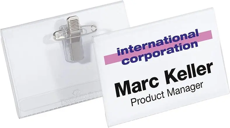 DURABLE Namensschilder Kombiklemme 12,2 x 15,8 x 12,2 cm Kunststoff 50 Stück Begrenztes Angebot