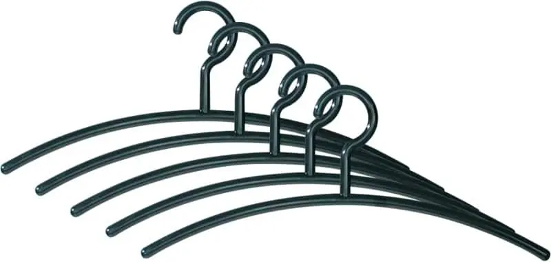 Rabatt Kerkmann Kleiderbügel Schwarz 460 x 10 x 190 mm 5 Stück