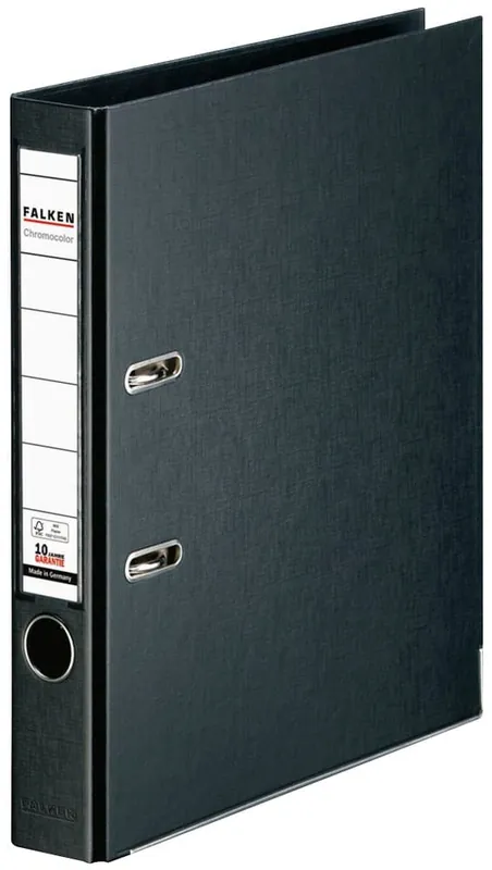 Falken Chromocolor Ordner Schmal DIN A4 50 mm Schwarz 2 Ringe Kunststoff Mengenrabatt