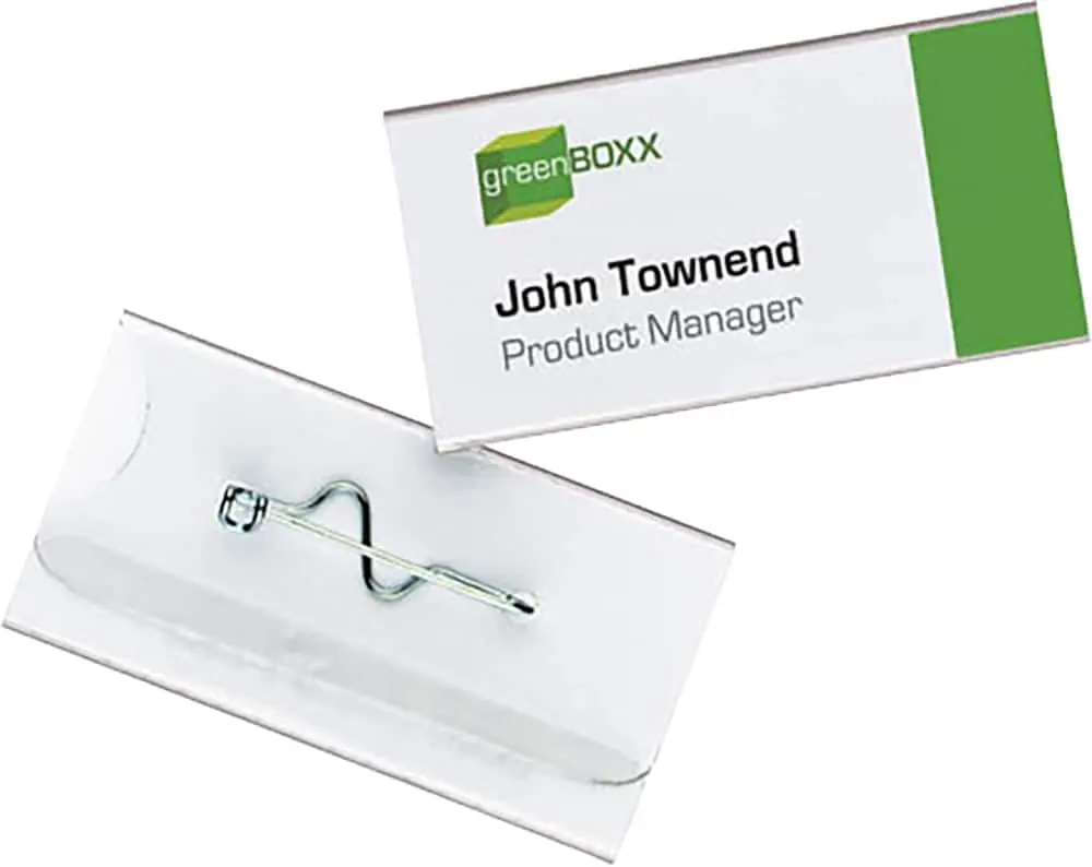 Ausverkauf DURABLE Namensschilder Pin 6 x 3 cm Kunststoff 100 Stück