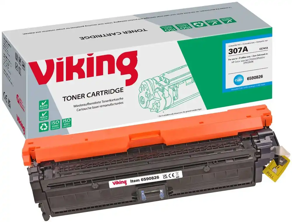 Zertifiziert Viking 307A Kompatibel HP Tonerkartusche CE741A Cyan