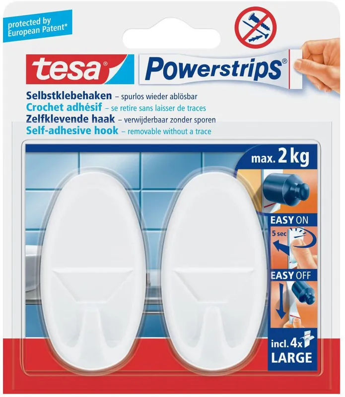 tesa Klebehaken 3.8 cm x 7 cm weiß    1 Pack = 2 St. Angebot