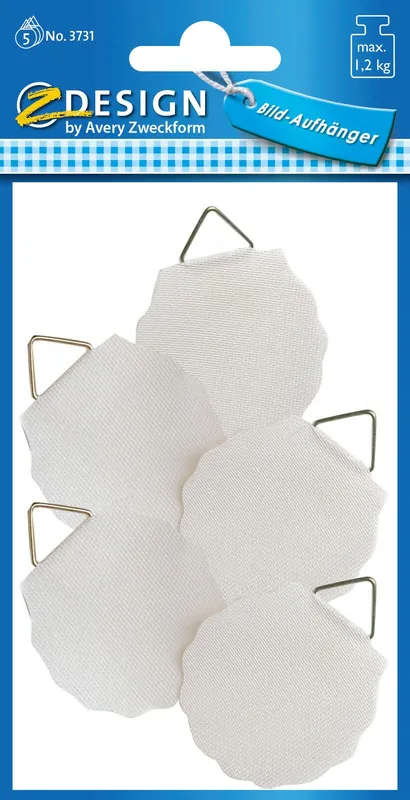 AVERY Zweckform Bildaufhänger selbstklebend 40 mm x 40 mm weiß    1 Pack = 5 St. Ausverkauf