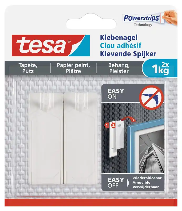 tesa Klebenägel 2.4 cm x 4.5 cm weiß    1 Pack = 2 St. Neuheit