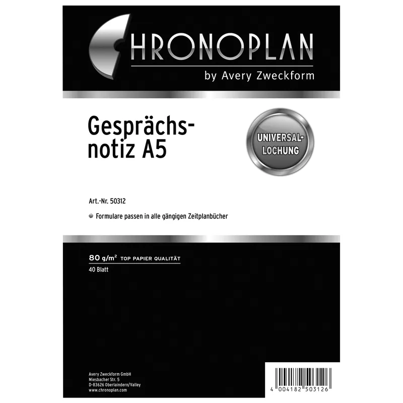 Chronoplan Einlage Kalender Gesprächsnotiz DIN A5 Handgefertigt